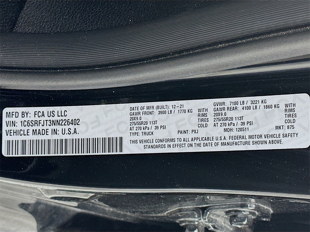 2022 RAM 1500 Laramie Crew Cab 4x4 5'7' Box