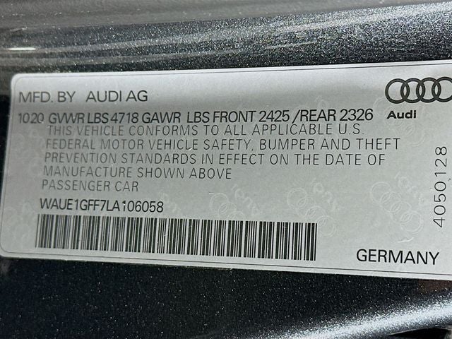 2020 Audi S3 2.0T Premium Plus S Line quattro