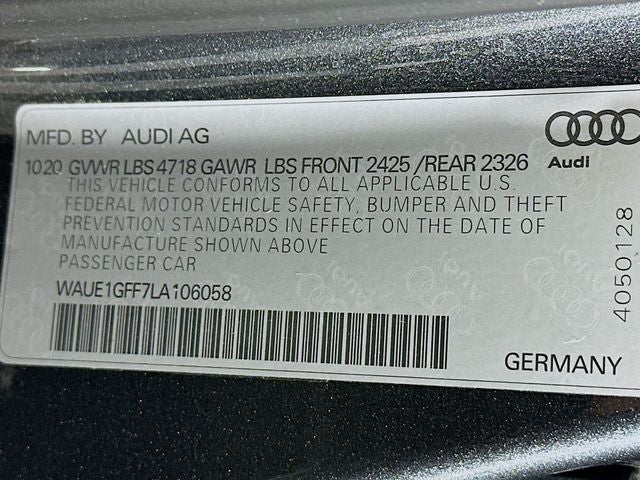 2020 Audi S3 2.0T Premium Plus S Line quattro