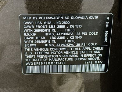 2016 Volkswagen Touareg VR6 FSI Lux