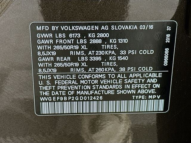 2016 Volkswagen Touareg VR6 FSI Lux