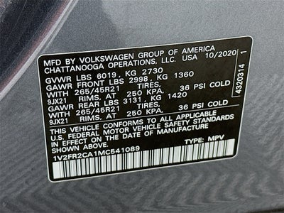 2021 Volkswagen Atlas 3.6L V6 SEL Premium R-Line