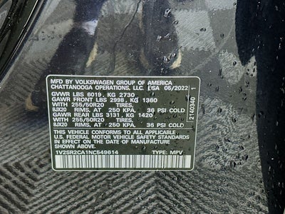 2022 Volkswagen Atlas 3.6L V6 SEL R-Line Black