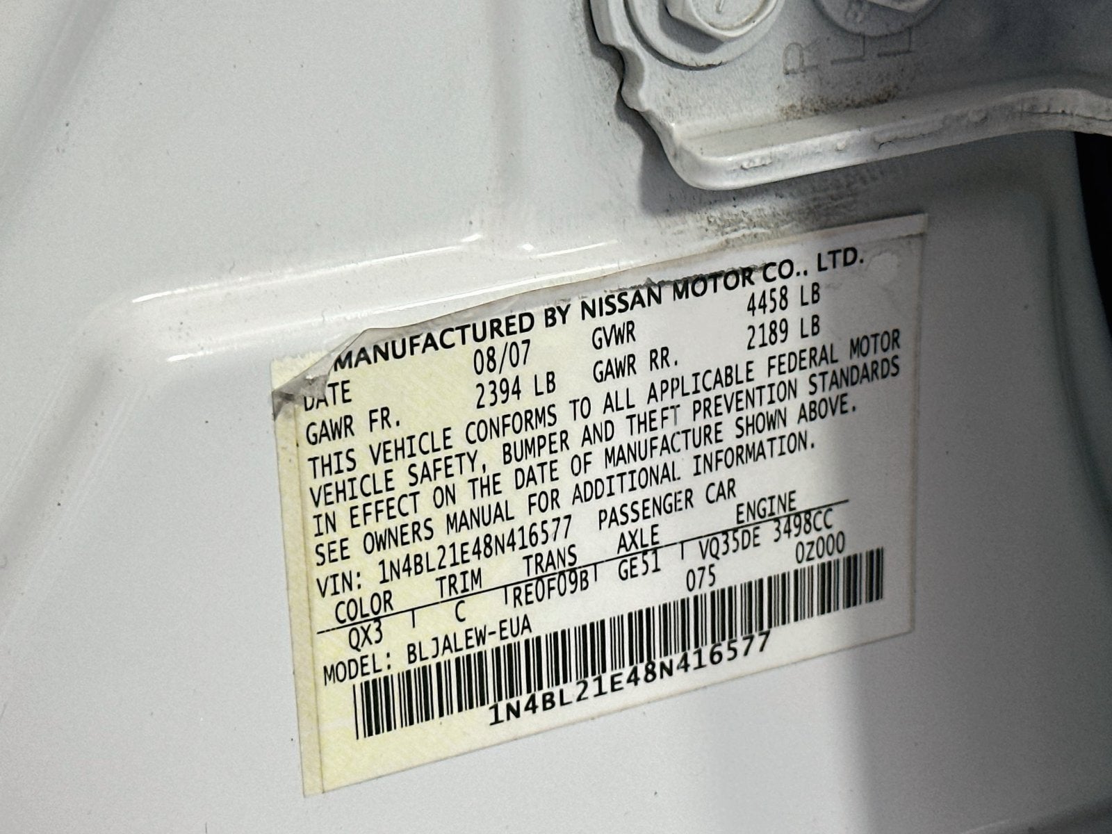 2008 Nissan Altima 3.5 SL