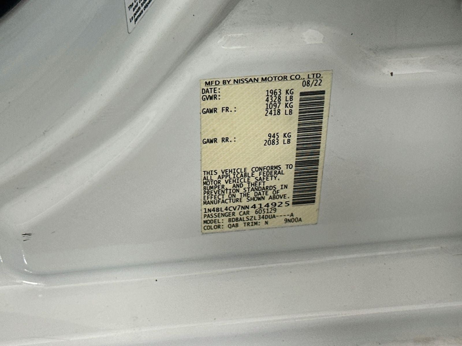 2022 Nissan Altima 2.5 SR
