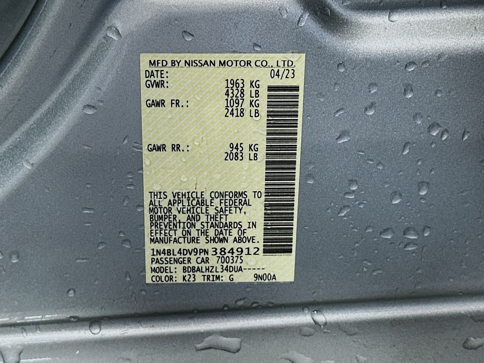 2023 Nissan Altima 2.5 SV