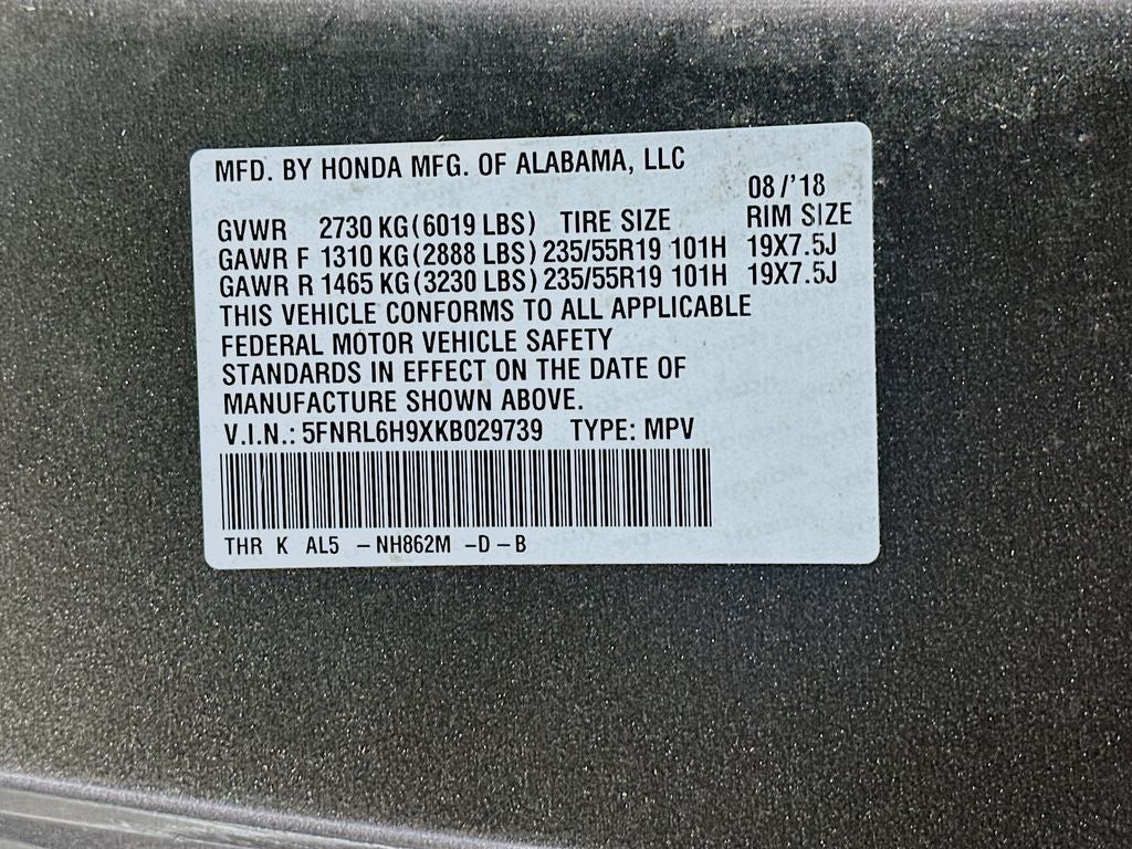 2019 Honda Odyssey Elite