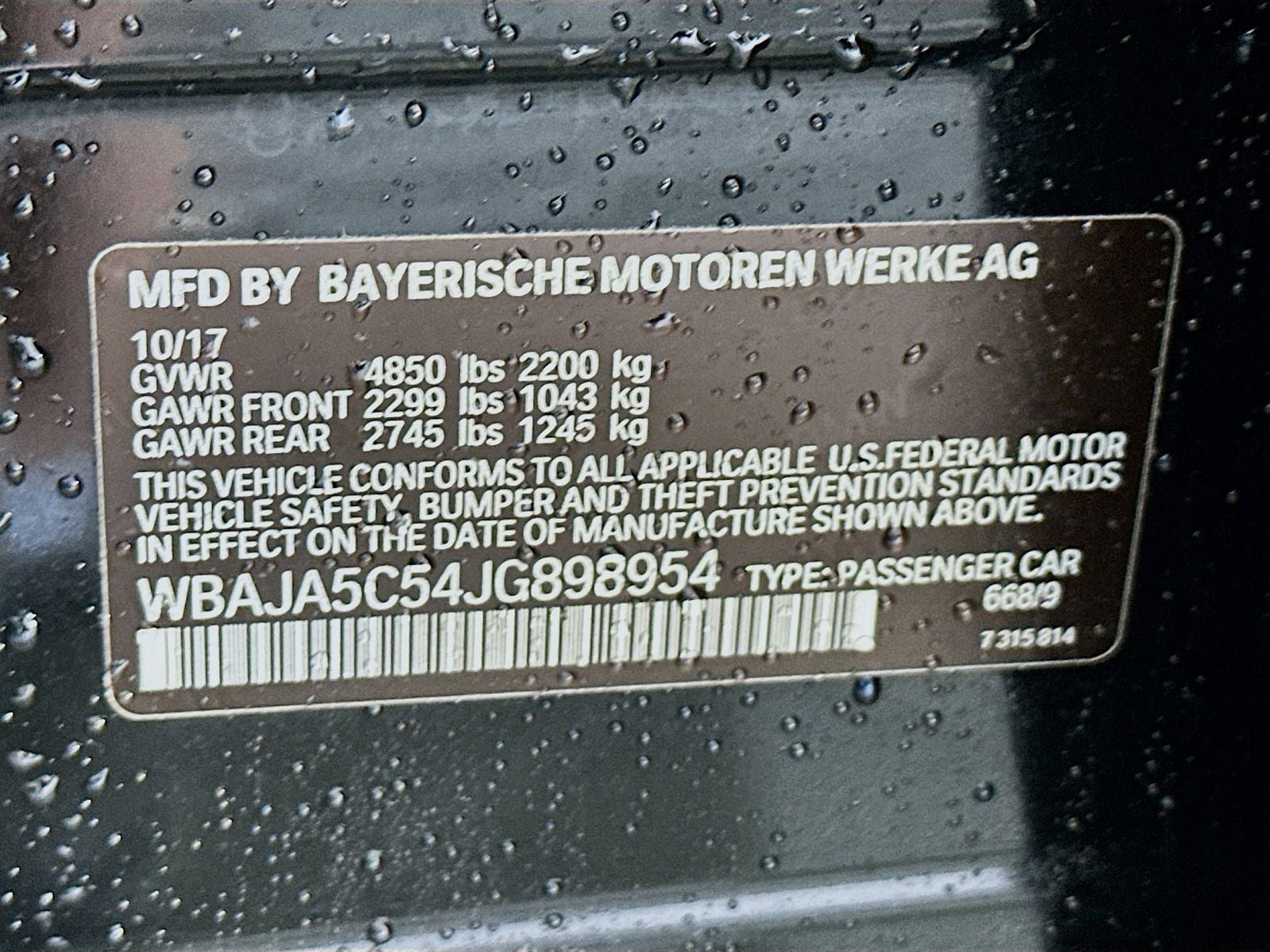2018 BMW 5 Series 530i