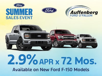 2.9% APR x 72 Mos. Available on New Ford F-150 Models